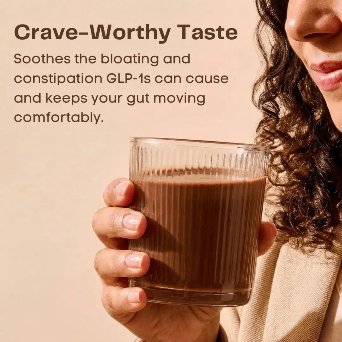 Confident woman on her morning routine with an ASP-1 shake